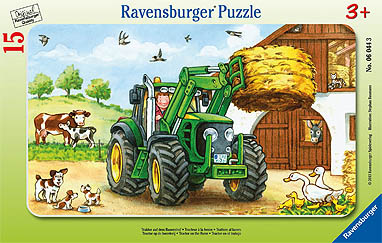 Kartonpuzzle Ravensb Traktor auf dem Bauernhof
